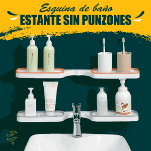 Estante de esquina para baño sin perforaciones