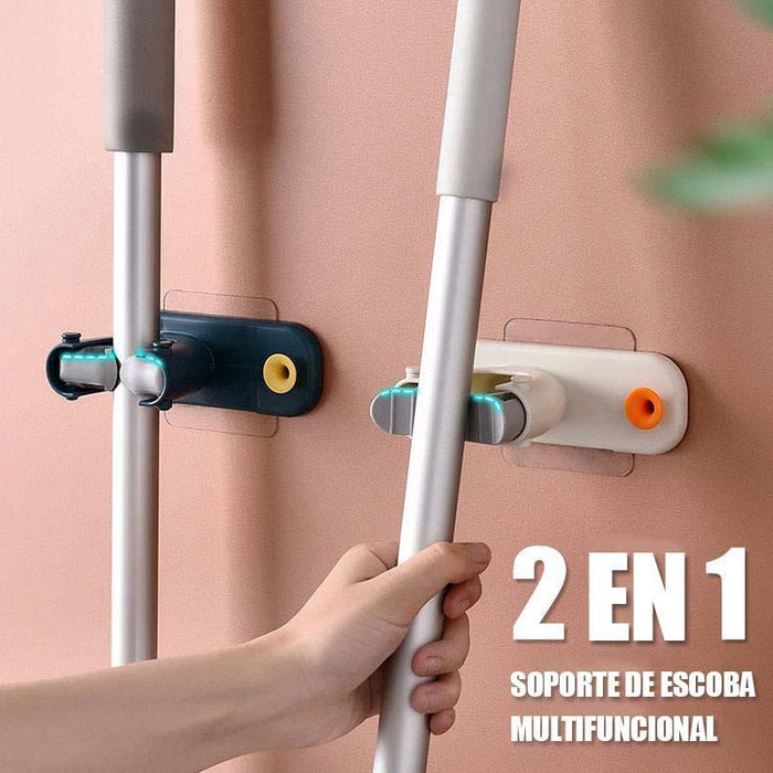 Porta Escobas Multifuncional 2 en 1