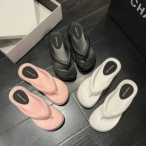 Chanclas de cuña de fondo grueso