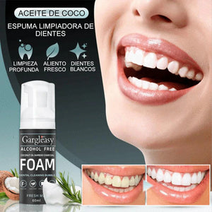 Espuma limpiadora de dientes con aceite de coco