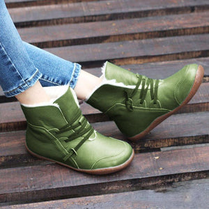 Botas Cálidas de Tacón Plano, 4 Colores