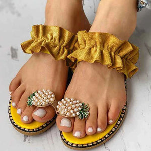 Pantuflas de piña de verano para mujer