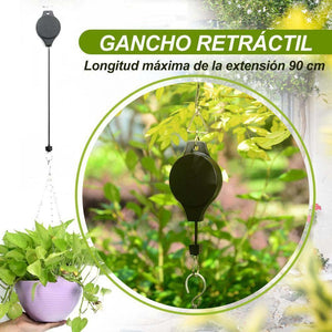 Gancho Retráctil para Macetas de Jardín, Comedero para Pájaros