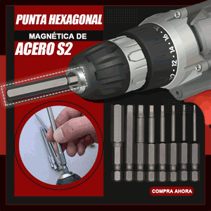 Conjunto de puntas hexagonales magnéticas de acero S2