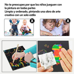 Papel rasgador mágico arcoíris para niños
