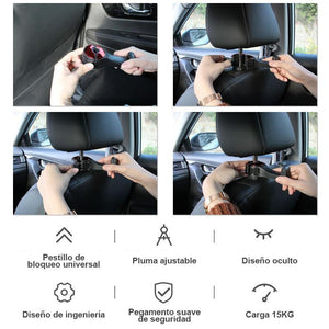 Gancho para coche con soporte para reposacabezas