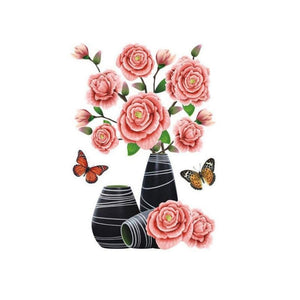 Adhesivo de pared autoadhesivo florero 3D