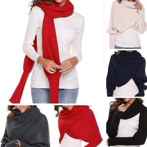 Bufanda de Punto a Crochet de Moda de Otoño e Invierno con Mangas