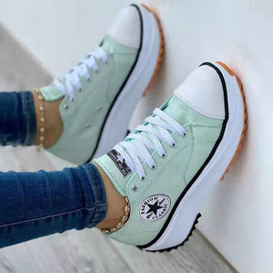 Nuevos zapatos de lona de suela gruesa para primavera y verano