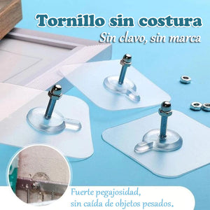 Adhesivo de gancho de tornillo sin costura autoadhesivo montado en la pared
