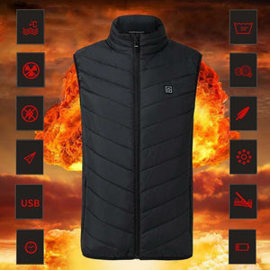Chaqueta calefactada, invierno cálido, carga USB