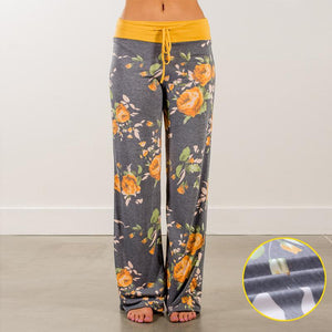 Pantalones Holgados con Estampado Floral de Yoga