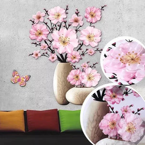 Etiqueta engomada de la pared de la etiqueta engomada de la flor 3D
