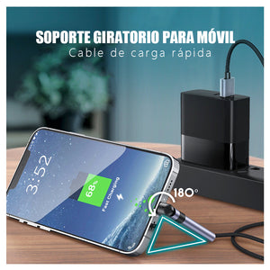 Cable de carga para móvil con soporte giratorio