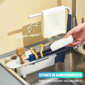 Estante de almacenamiento de fregadero telescópico actualizado