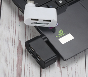 Concentrador USB giratorio 4 en 1