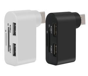Concentrador USB giratorio 4 en 1