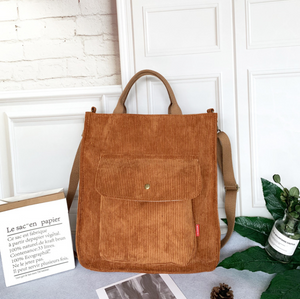 Bolso de mano casual de gran capacidad con cremallera y bolsillo exterior