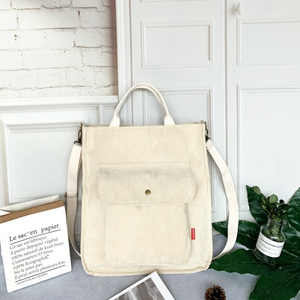 Bolso de mano casual de gran capacidad con cremallera y bolsillo exterior