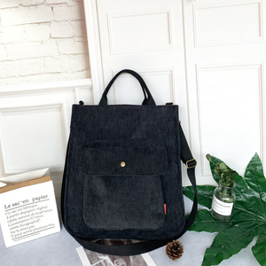 Bolso de mano casual de gran capacidad con cremallera y bolsillo exterior