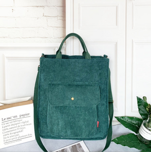 Bolso de mano casual de gran capacidad con cremallera y bolsillo exterior