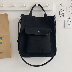 Bolso de mano casual de gran capacidad con cremallera y bolsillo exterior