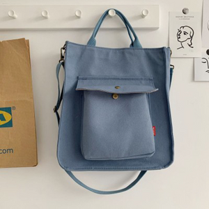 Bolso de mano casual de gran capacidad con cremallera y bolsillo exterior