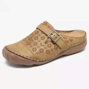 Zapatos vintage de punta redonda con fondo plano