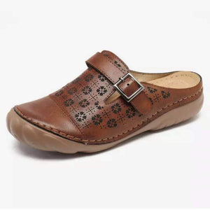 Zapatos vintage de punta redonda con fondo plano