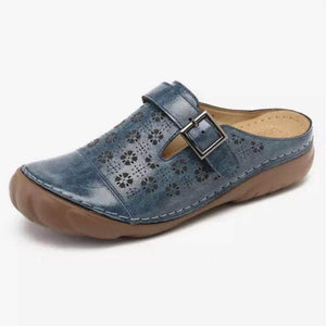 Zapatos vintage de punta redonda con fondo plano