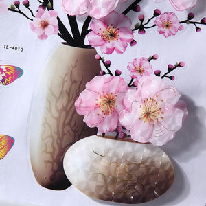 Adhesivo de pared autoadhesivo florero 3D