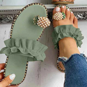 Pantuflas de piña de verano para mujer