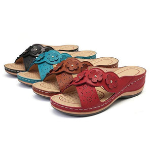 Sandalias de Cuña con Flores