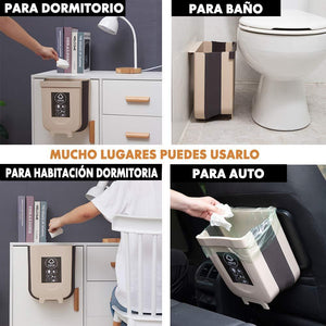 Contenedor de basura plegable creativo montado en la pared