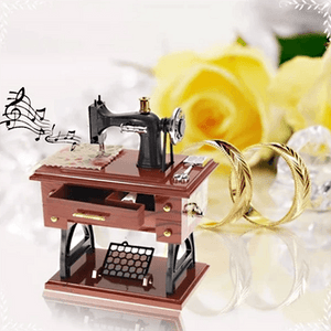Mini Máquina de Coser de Madera, Caja de música