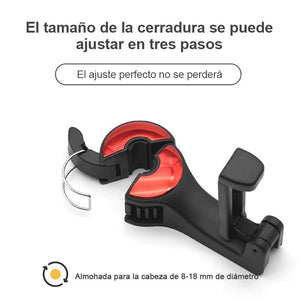 Gancho para coche con soporte para reposacabezas