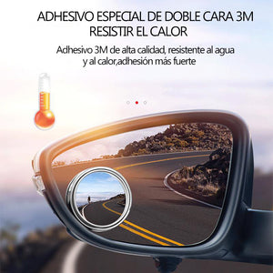 Espejos redondos pequeños con rotación de 360 ° para automóvil (2 piezas)