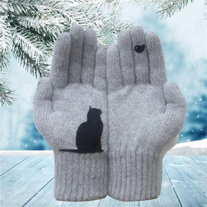 Guantes de algodón con estampado de gatos