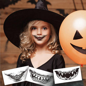 Tatuaje temporal de maquillaje de broma de Halloween（10 piezas）