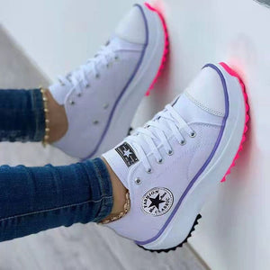 Nuevos zapatos de lona de suela gruesa para primavera y verano