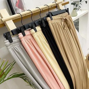 Pantalón Ancho de Seda Hielo