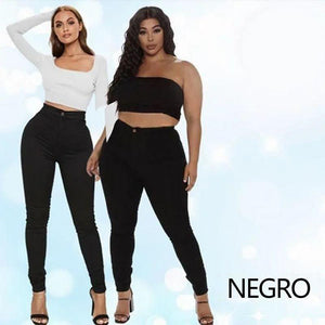 Pantalones Vaqueros Elásticos y Levantacola Adelgazantes de Talla  Más Grande