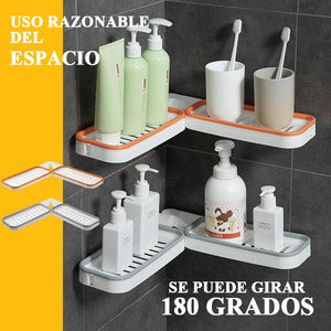 Estante de esquina para baño sin perforaciones