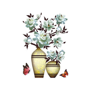 Adhesivo de pared autoadhesivo florero 3D