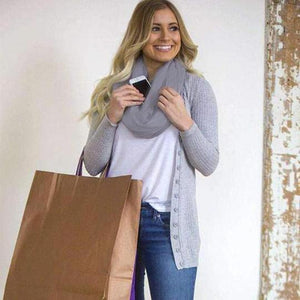 Bufanda de Invierno con Bolsillo con Cremallera