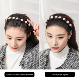 Cinta para el pelo trenzada antideslizante vintage 2 en 1
