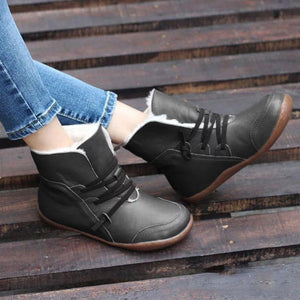 Botas Cálidas de Tacón Plano, 4 Colores