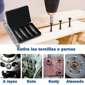 Juego de Removedor de Tornillos Dañado, 4 Piezas