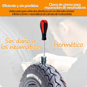 Reparación de neumáticos clavo de goma
