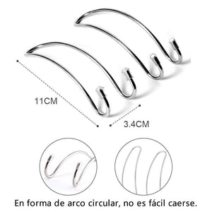 Reposacabezas de Asiento de Coche de Acero Inoxidable de con Gancho, 4 Piezas